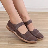 new 2021 womens sandals car line shoes hole shoes large size round toe flat comfortable soft sole shoes women