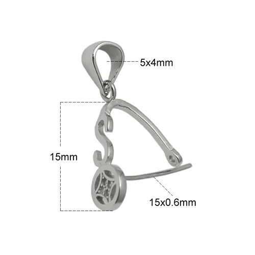 platina plated Beadsnice, цельное серебро, 925, винтажные соединители под замком, серебряная Зажимная подвеска-Бейл, Застежка для DIY, персонализированная подвеска, изготовление ювелирных изделий - Цвет: platina plated