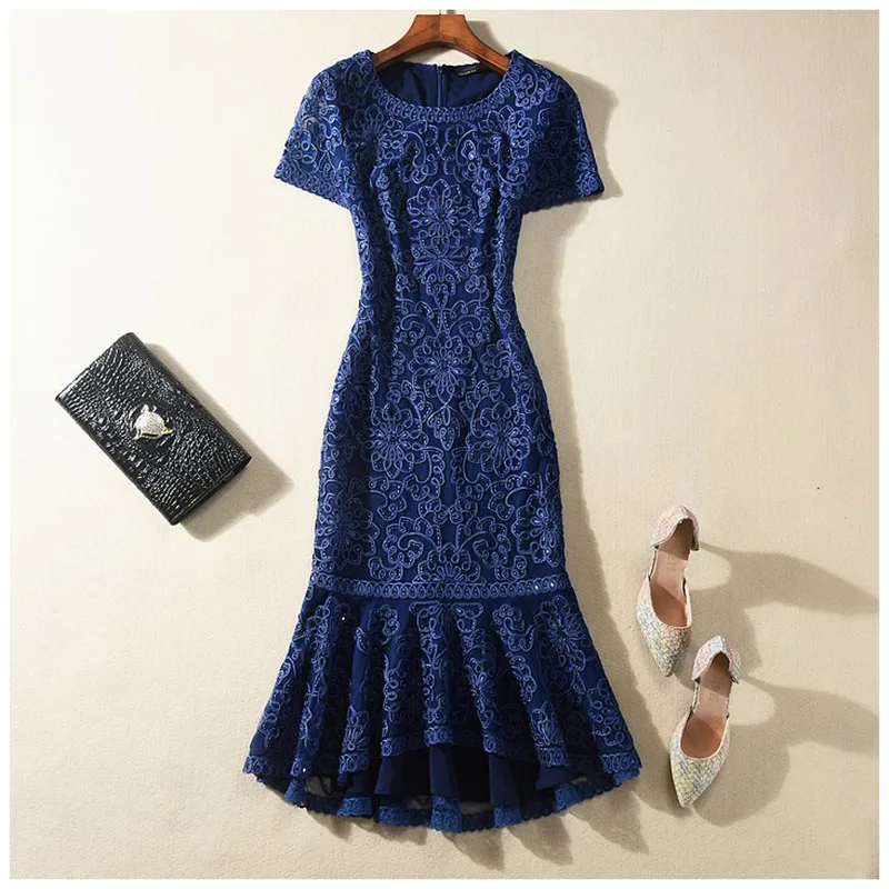 

Luxury Embroidery Mesh Birthday Party Dress Trumpet Festa Plus Size Woman Clothes Vintage Elegant Wedding Evening Vestidos