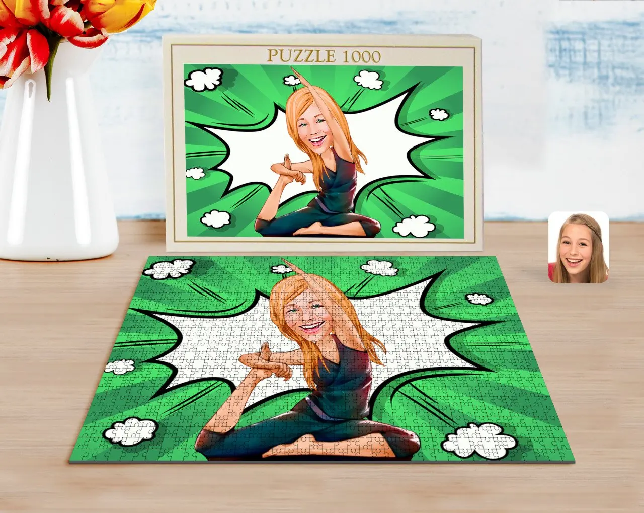 

Personalized Women 'S Yoga Caricature of 1000 Piece Professional Puzzle-2
