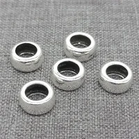 10pcs of 925 sterling silver donut tire beads large hole 5mm for bracelet