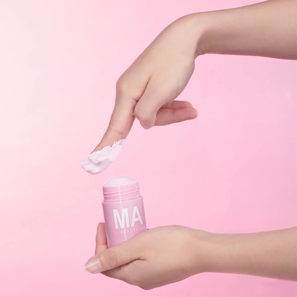 Розовая глина маска для лица палка глубокой очистки пор увлажнение с осветляющим