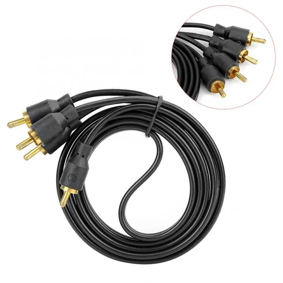 Автомобильный RCA аудио кабель динамик усилитель провода Чистая медь 3.9ft