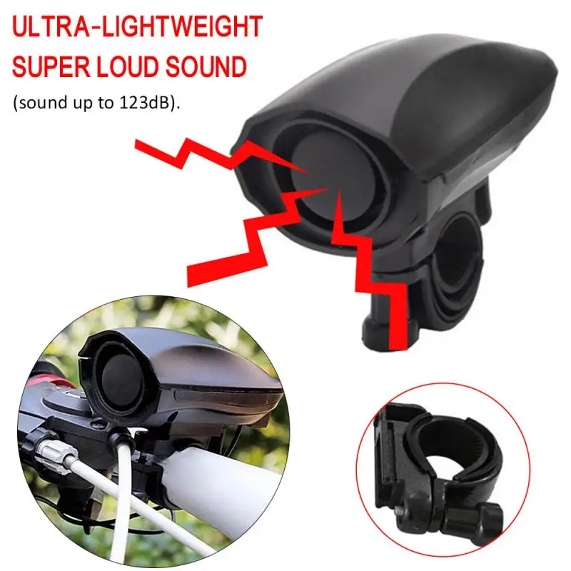 

123dB Bicycle Electronic Horns Mountain Bike Super Loud Electric Bell Cycling Handlebar Air Alarm Ring Bell With Bracket