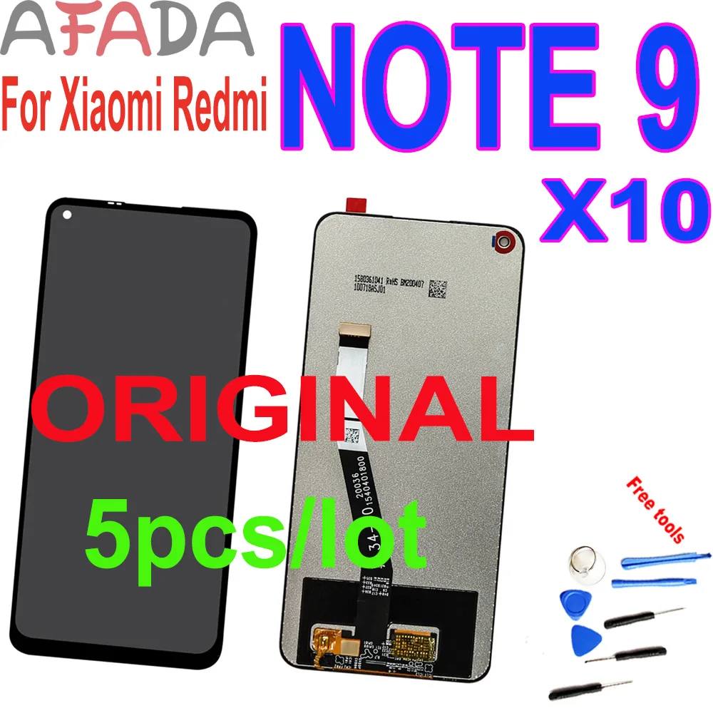 

5pcs/lot Original 6.53'' Display For Xiaomi Redmi Note 9 LCD Touch Screen Digitizer Assembly For Redmi 10X Note9 Display Screen