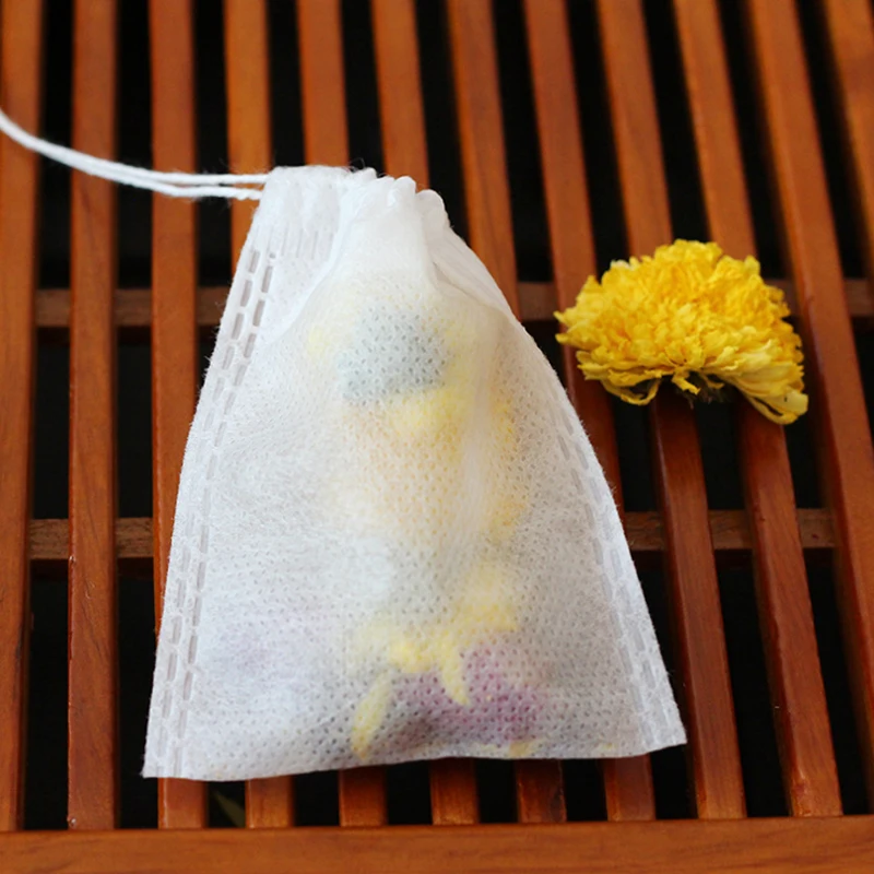 

Tea Bags Empty Drawstring Non Woven Fabric Cook Herb Spice Loose Coffee Pouches Tools 100Pcs/Lot
