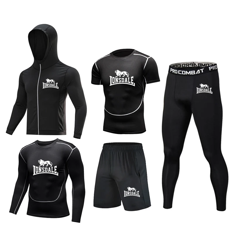 

Men's Gym Fitness 5-piece compression sweat wicking easy dry t-shirt men's morning running T-shirt short sleeve running T-shirt