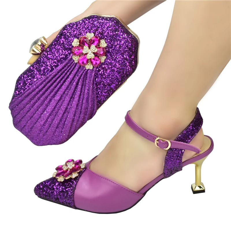 

Latest Women Shoes and Bag Set Hot Sales Designs Italian design Shoes with Matching Bags Party Shoe and Bag for African Women