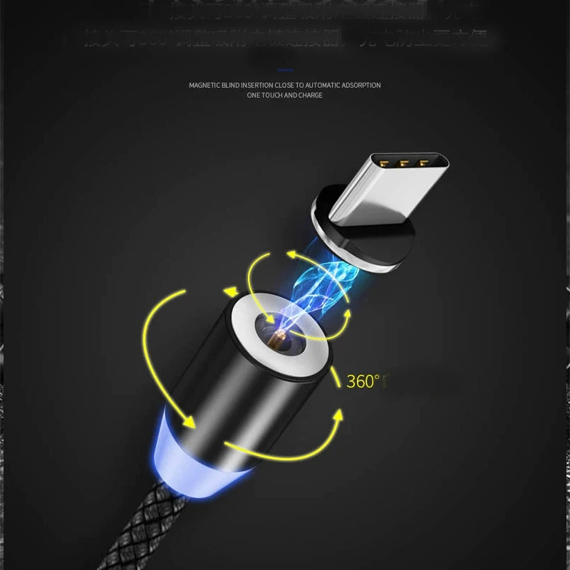 Светодиодный магнитный USB кабель Type C для Samsung A40 A50 M20 магнитное | Отзывы и видеообзор