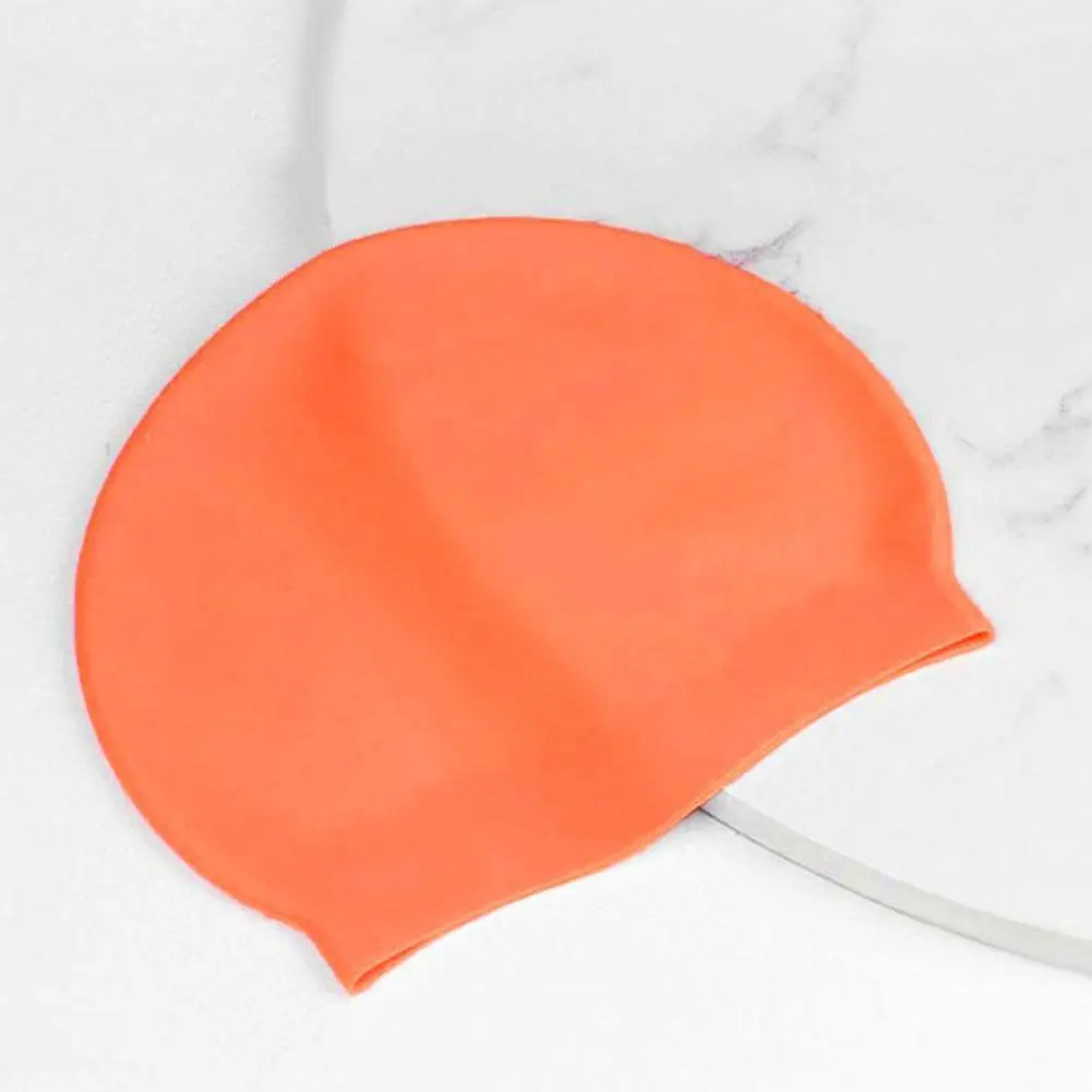 

Men Swimming Caps Silicone Waterproof Swim Cap Women Ear Hat High Long For Swimming Protection Pool Elastic Hair Cap Swim B7Q9