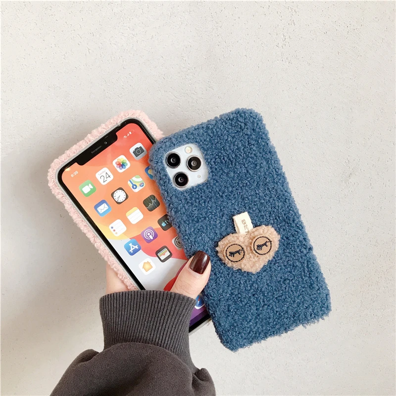 Милый мультяшный теплый плюшевый леопардовый чехол для телефона samsung s8 s9 s10 pro plus