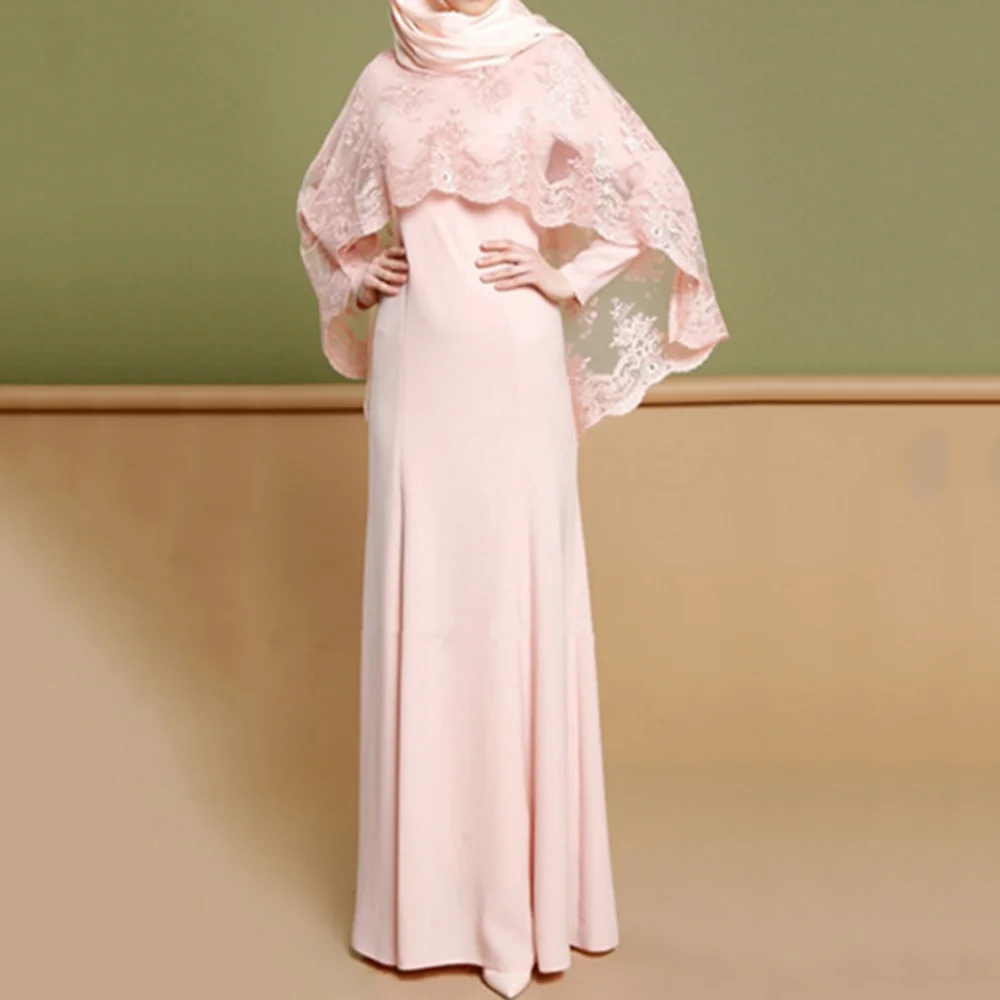 Мусульманское Макси-платье Abaya Jilbab однотонное платье из двух частей размера плюс