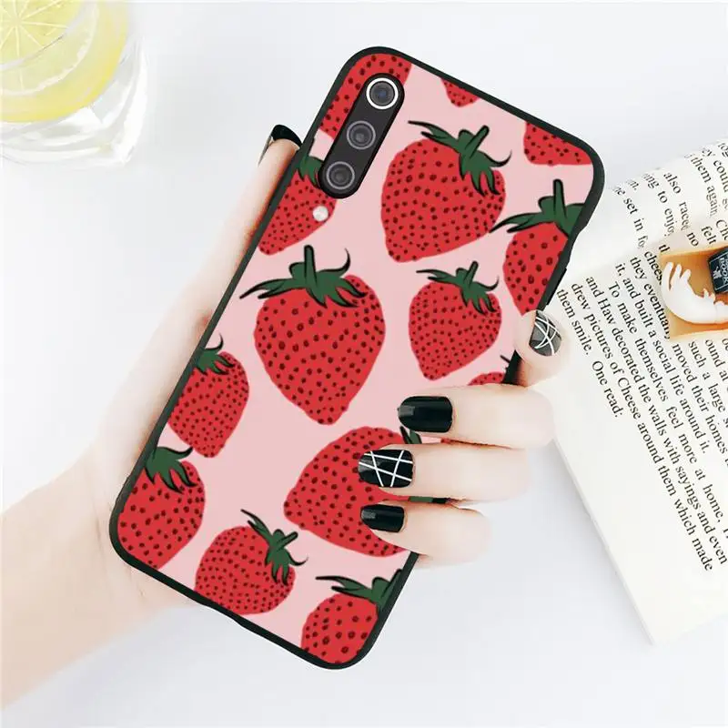 

Pink Cherries Cherry Strawberry Phone Case For Xiaomi Redmi note 7 8 9 t max3 s 10 pro lite Luxury brand shell funda coque