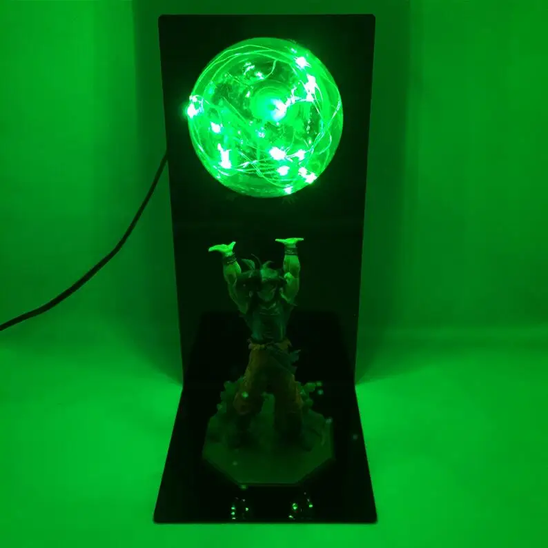 Зеленый Dragon Ball Z лампа Фигурки Игрушка Сон Гоку kamehameha лампа аниме модель куклы с светодиодный светильник для детей Рождественский подарок - Цвет: Зеленый