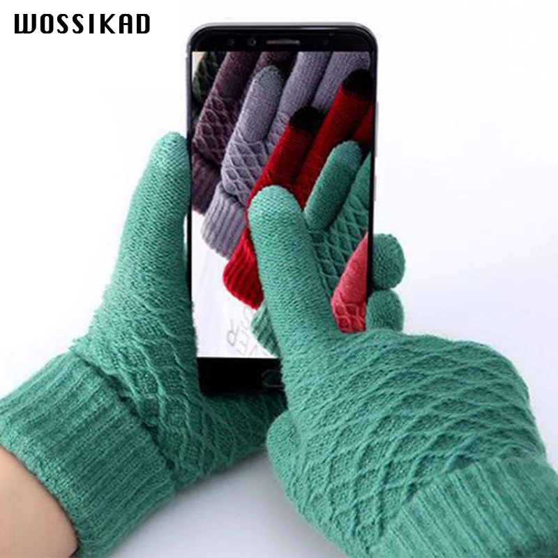 Перчатки зимние Guantes Invierno Mujer плюс толстые теплые Neri бархатные пять пальцев