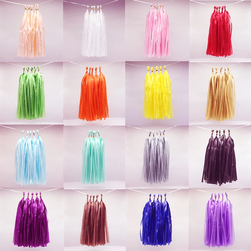 

5pcs Pink Blue Tissue Paper Tassel Garland Unicorn Birthday Party Decorations Wedding Baby Shower Favors Hanging Craft Supplies
