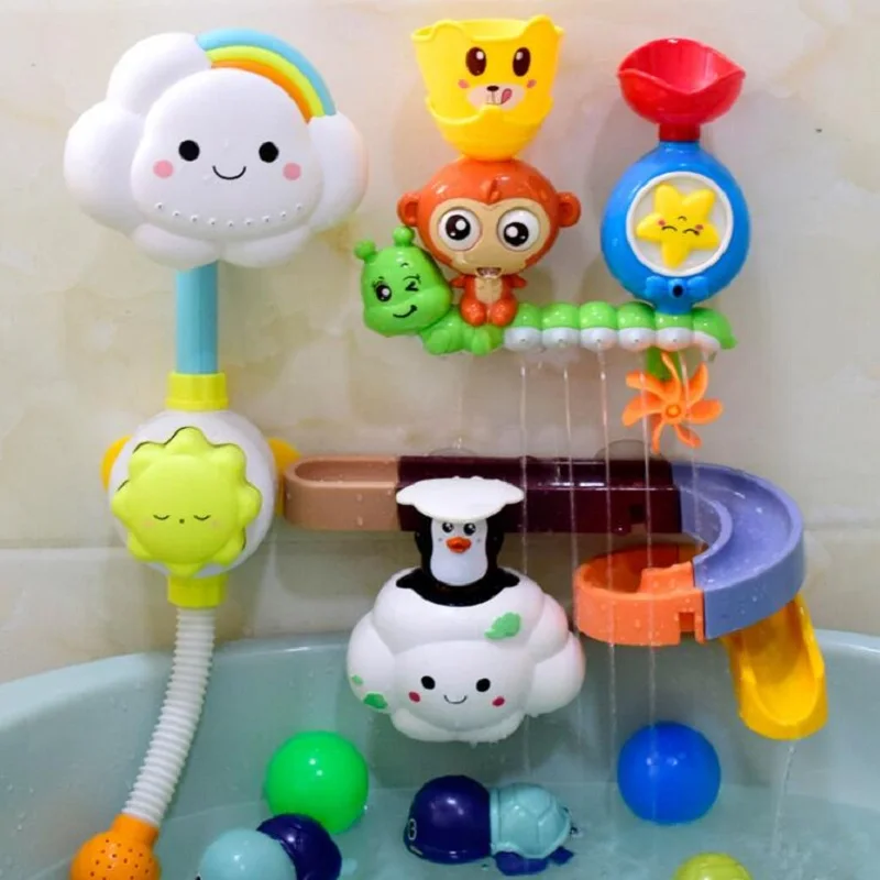 Игрушки для ванной детский смеситель воды резиновая утка душа водный брызговик