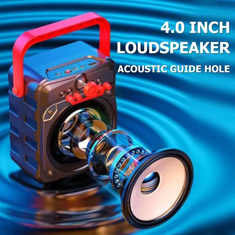 Беспроводной динамик сабвуфера стерео бумбокс громкий звук с мощными басами в режиме реального времени поддержка TF карты/ FM/ USB вход.