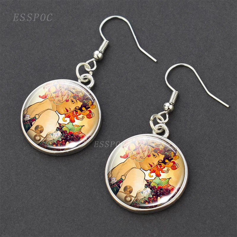 Винтажные серьги в виде богини Осенний урожай ювелирные изделия Alphonse Fly