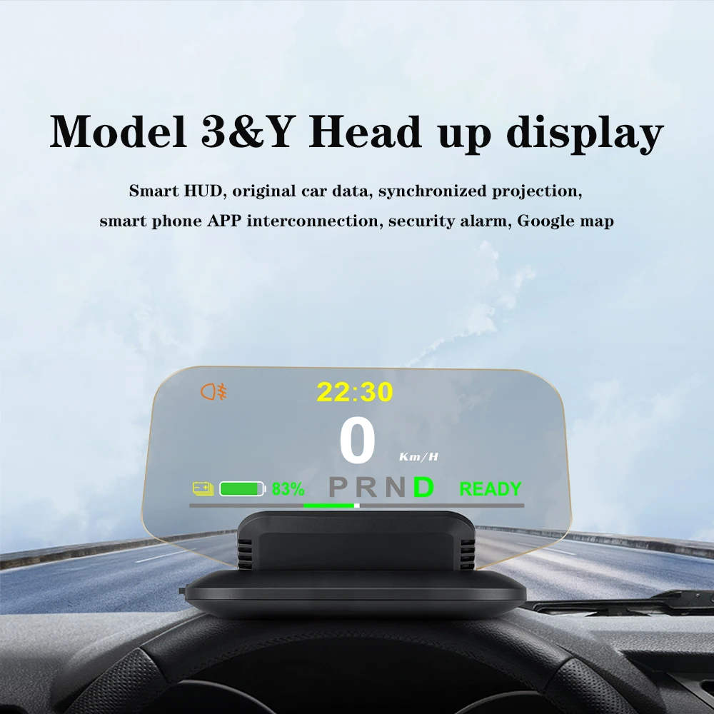 

HUD Head Up Display Indicator Light Speedometer Smart Gadgets GPS Navigation Projector Diagnostic Tools for Tesla Model3&Y