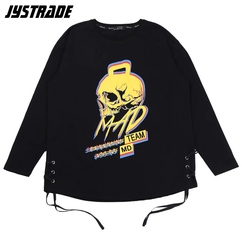 Забавная японская футболка с принтом черепа Мужская Харадзюку уличная одежда