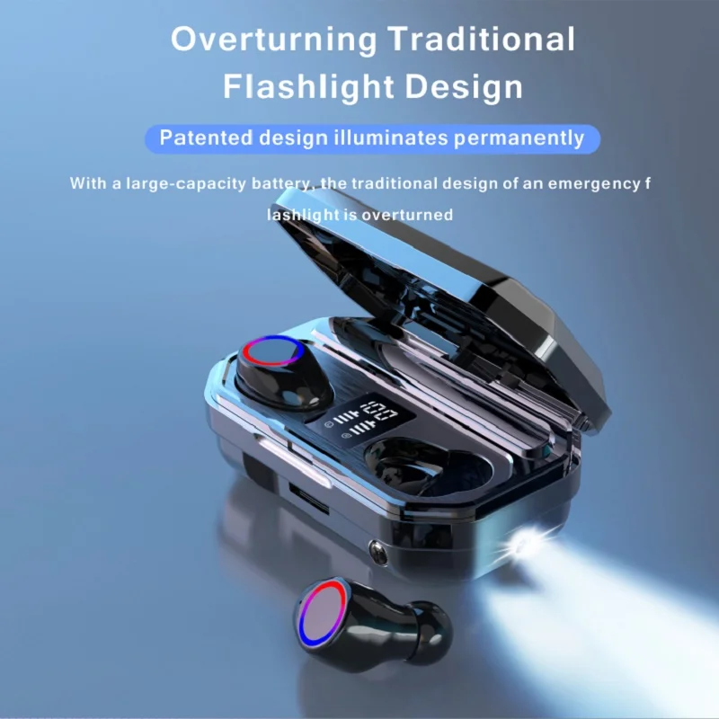 

M12 wireless headset touch control Bluetooth 5.0 headset headset TWS sports headset noise cancellation LED display waterproof