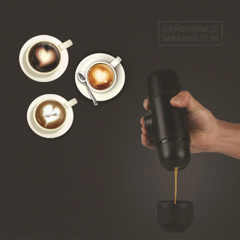 Портативная мини кофемашина для эспрессо ручная кофеварка автомобиля