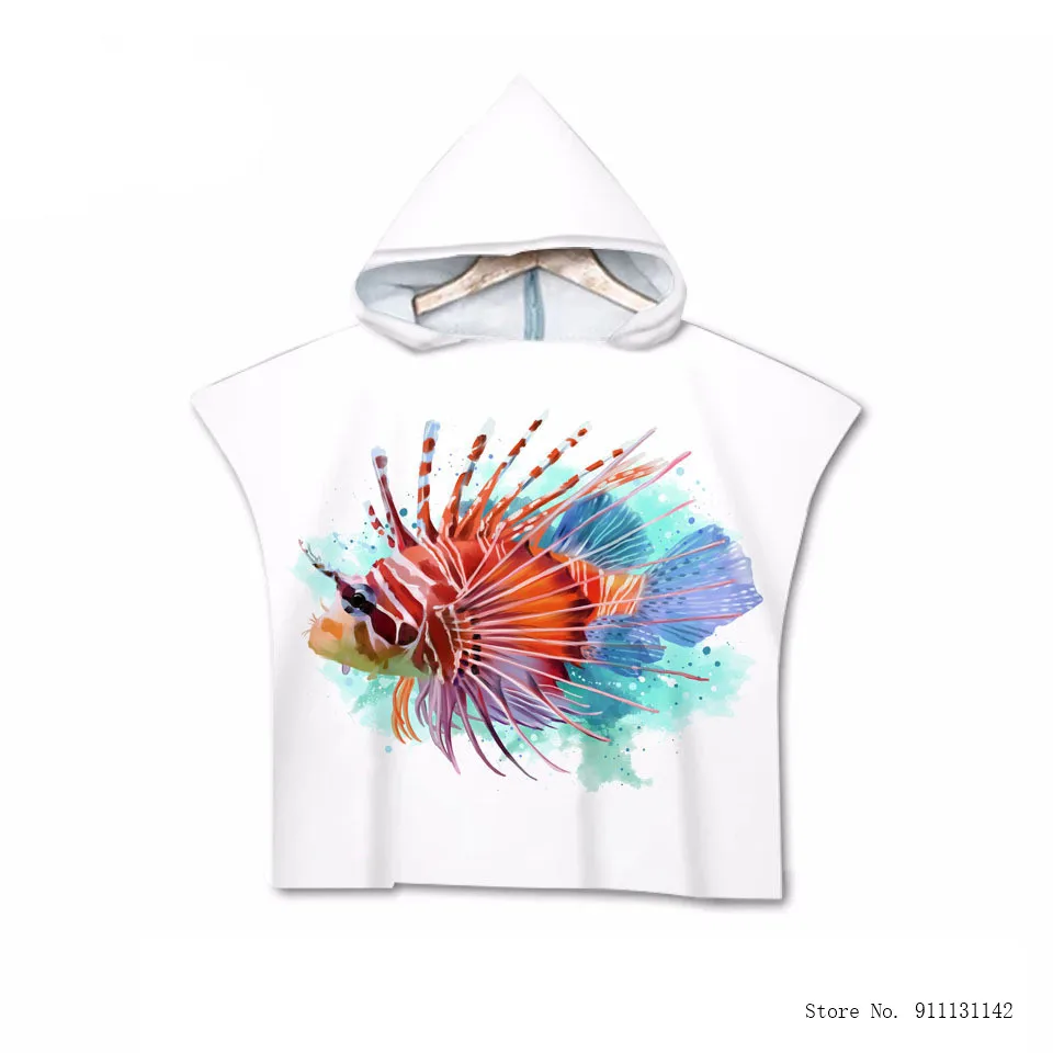 Пляжное полотенце с капюшоном модный банный халат ручной росписи милыми