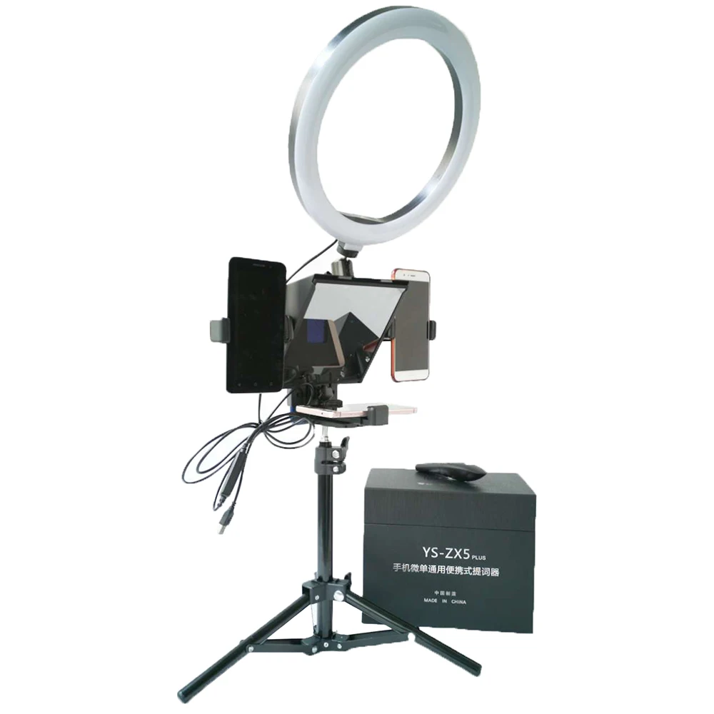 YISHI YS-ZX5 Plus mini Smartphone Teleprompter For iPhone IOS Huawei Android for Youtube Interview Photo Studio Video Phone | Электроника