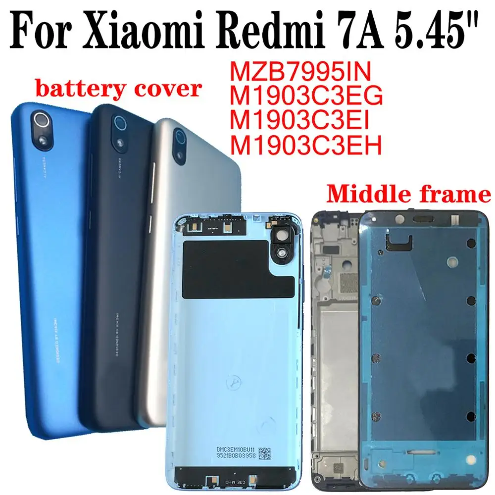 Shyueda оригинальная новинка для Xiaomi Redmi 7A 5,45 дюйма MZB7995IN M1903C3EG M1903C3EH M1903C3EI задняя крышка батарейного отсека средняя рамка