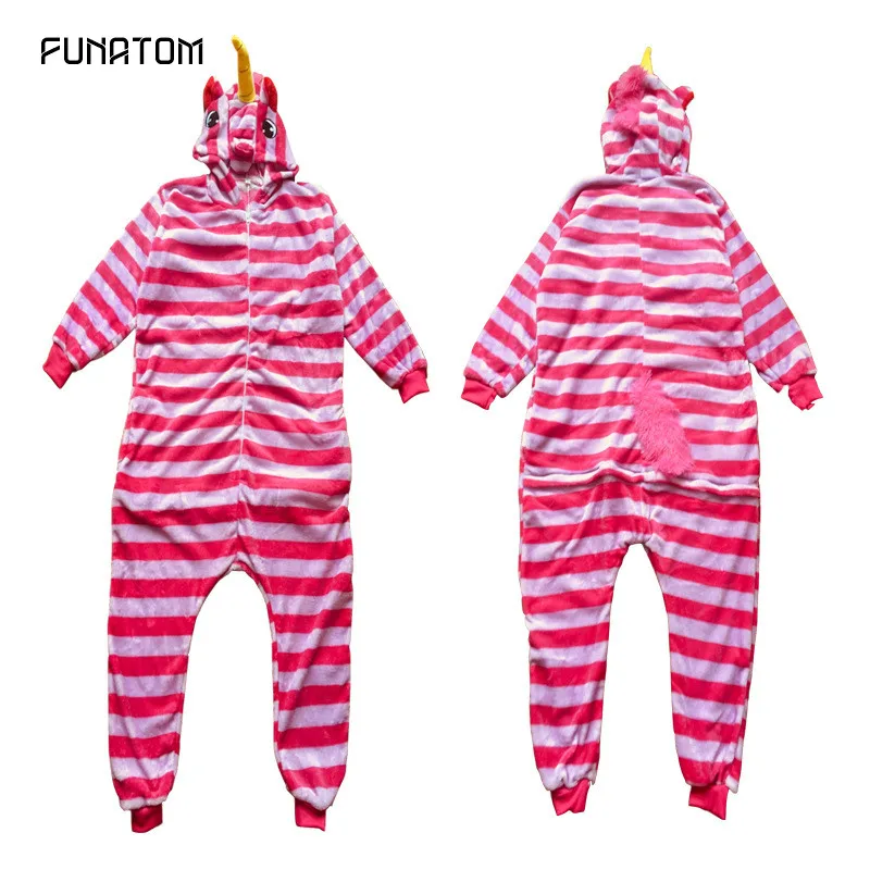 Детская одежда для сна мальчиков и девочек Пижама с единорогом фланелевая со