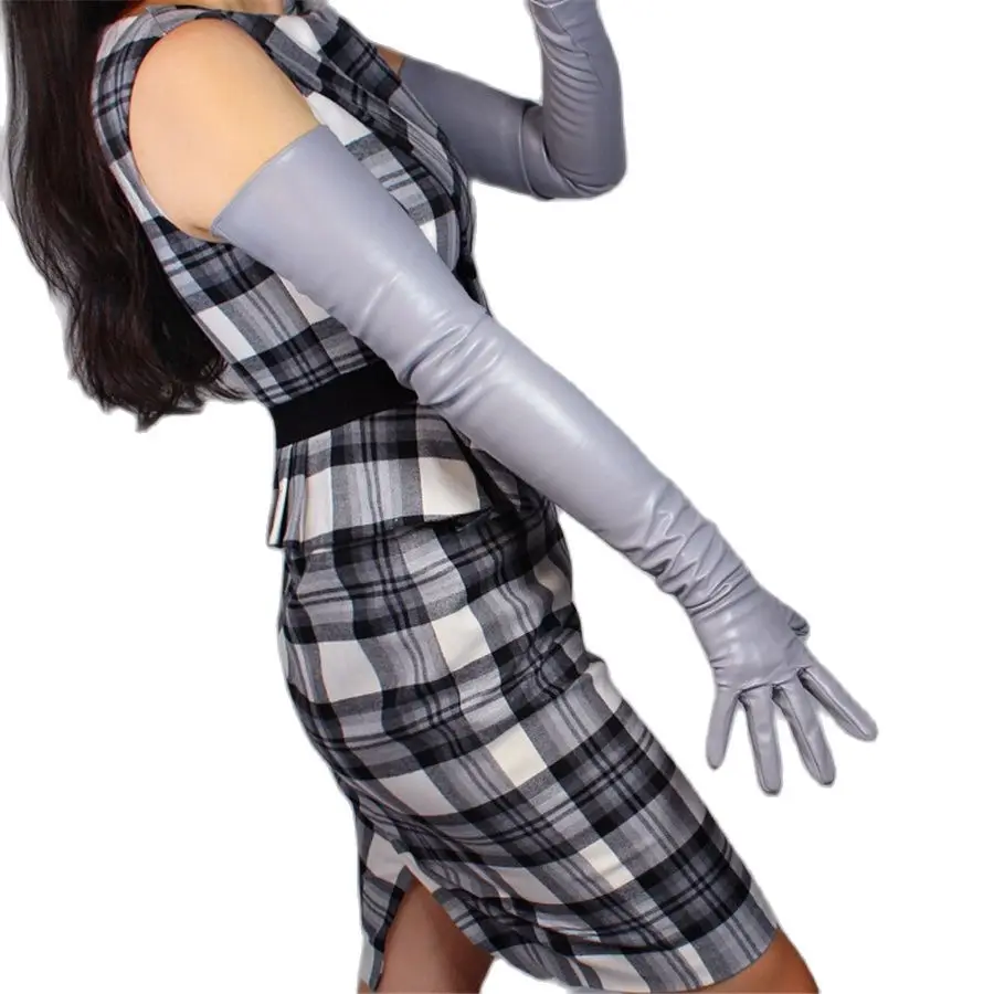 

Женская обувь из PU искусственной кожи перчатки удлиненные 70 см из искусственной кожи с имитацией овчины серебристо-серый светильник серого...