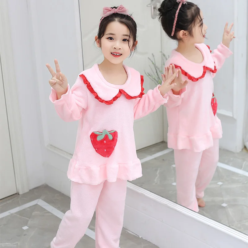 2021 г. Детские флисовые пижамы теплая фланелевая одежда для сна домашняя