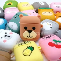 for airpods 2 case silicone bear cartoon cover case for air pods cute earphone case 3d headphone case for arpods accessories