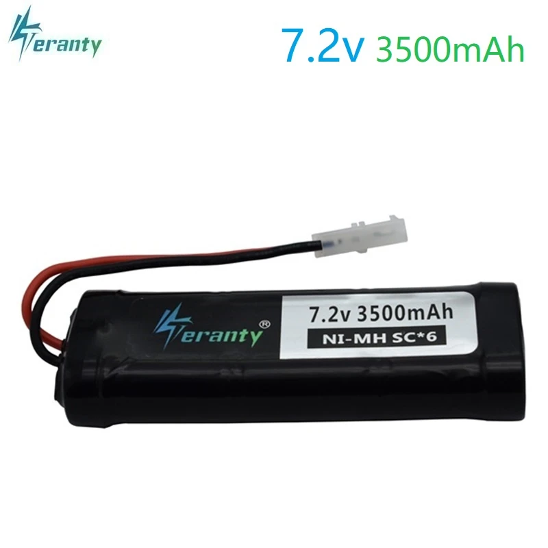 Флуоресцентный зеленый Обновленная батарея 5000mAh 7,2 V ni-mh с разъемом Tamiya 7,2 v зарядное устройство SC* 6 ячеек 3500MAH 7,2 v Аккумулятор для радиоуправляемого автомобиля игрушечной лодки танк - Цвет: Флуоресцентный зеленый