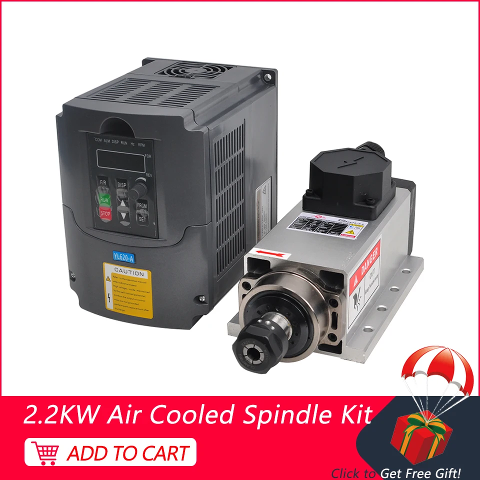 2.2KW CNC шпиндель комплект 2200 Вт с воздушным охлаждением мотор шпинделя 80 мм ER20