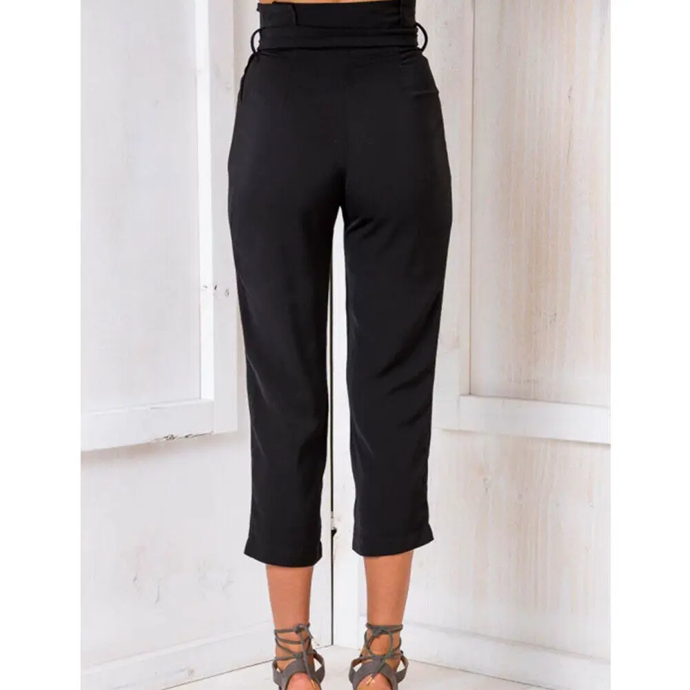 Женские Ретро брюки-Палаццо с поясом и высокой талией женские повседневные брюки