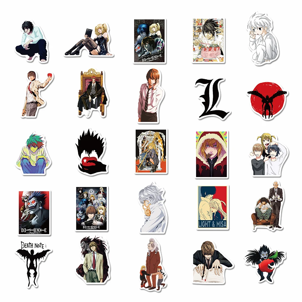 50 шт в наборе короткая футболка с героями из японского аниме тетрадь смерти