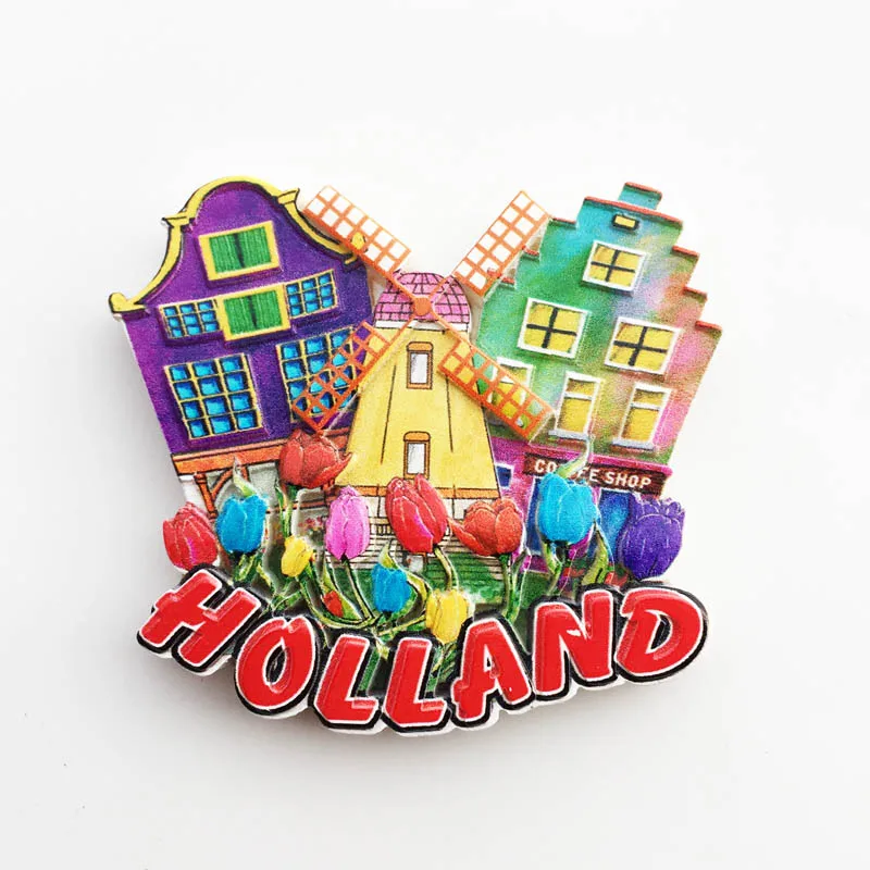 Нидерланды Амстердам туристический сувенир магнитная наклейка на холодильник
