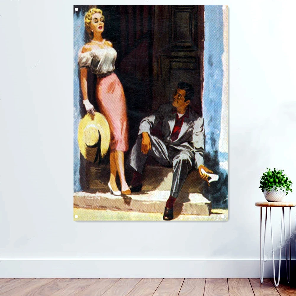 

Attractive Half-naked Model Poster Wall Decoration Banner Flags Bedroom Pinup Sexy Art Flip Chart Hanging Painting Home Decor U9
