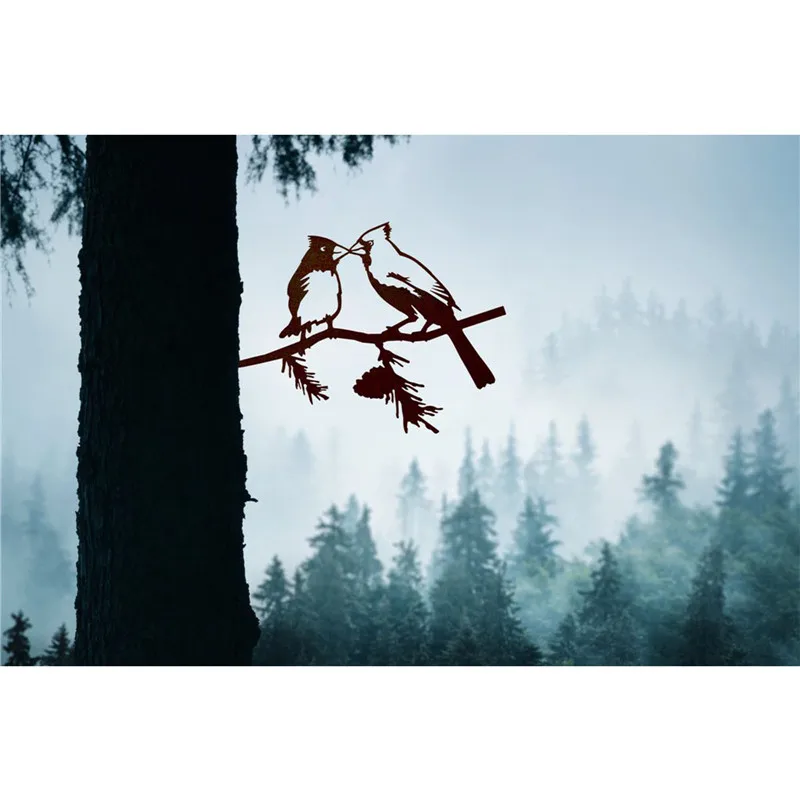 

Garden Iron Chicken Hummingbird Owl Bird Simulation Animal Art Insert Garden Backyard Branch Creative Lawn Plug-in Decoration