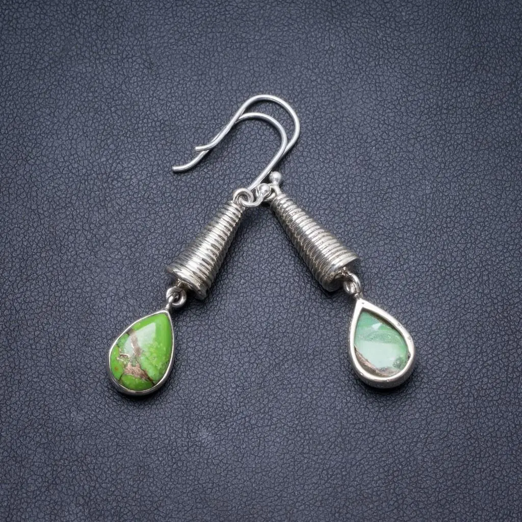 

Натуральные двухцветные бирюзовые уникальные серьги ручной работы из стерлингового серебра 925 пробы 2 "Y2213