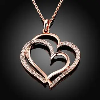 

Eco-friendly rose gold heart-shaped pendant ladies necklace N003 LKN18KRGPN584
