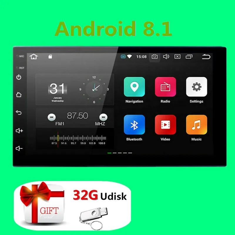 2Din Android Car Multimedia Player GPS Navigation 2 din HD Autoradio WiFi USB FM Din 7" Audio Radio Stereo Backup Monitor | Автомобили