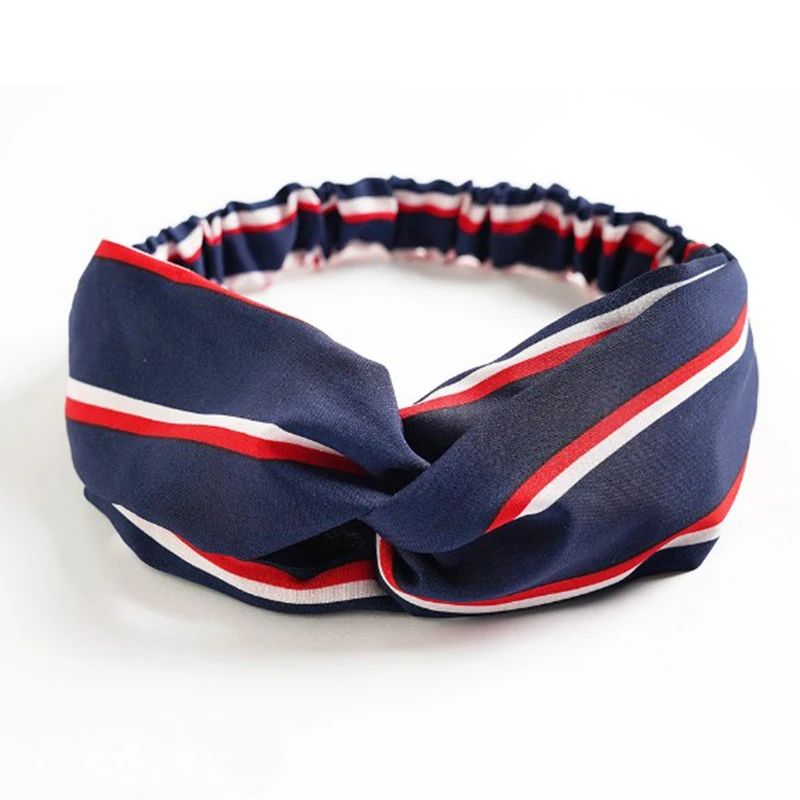 Повязка на голову с цветочным принтом винтажная повязка из шифона перекрестными