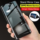 Зеркальный чехол для OPPO Reno5 Pro K Reno 5 4 3 Pro F 2 Z Find X3 Lite Pro Smart Flip Clear View, противоударный умный чехол для телефона