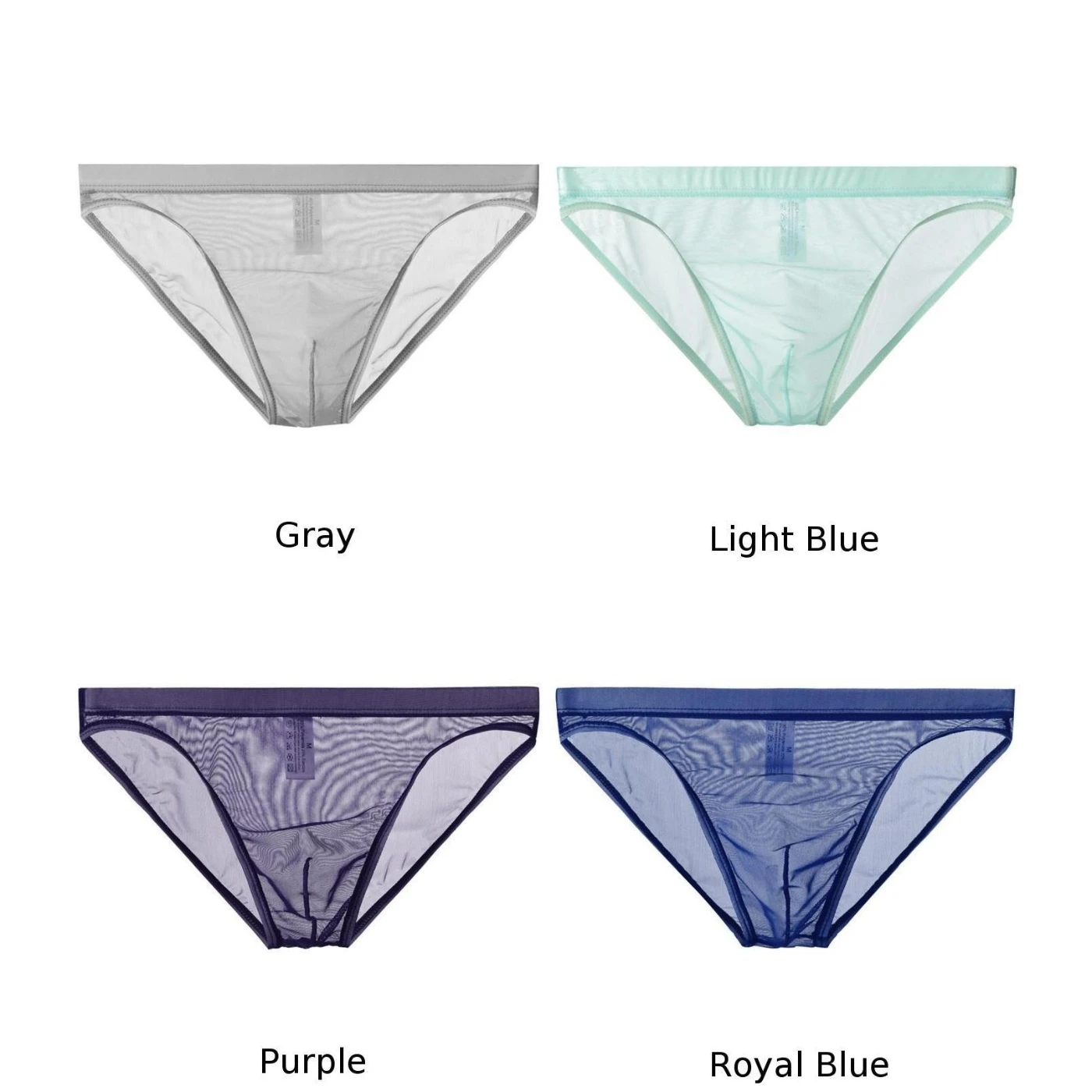 

Men's Briefs Summer Low Rise Briefs Sexy Breathable Underwear Thong Lingerie See Through Solid Color Male Underpants