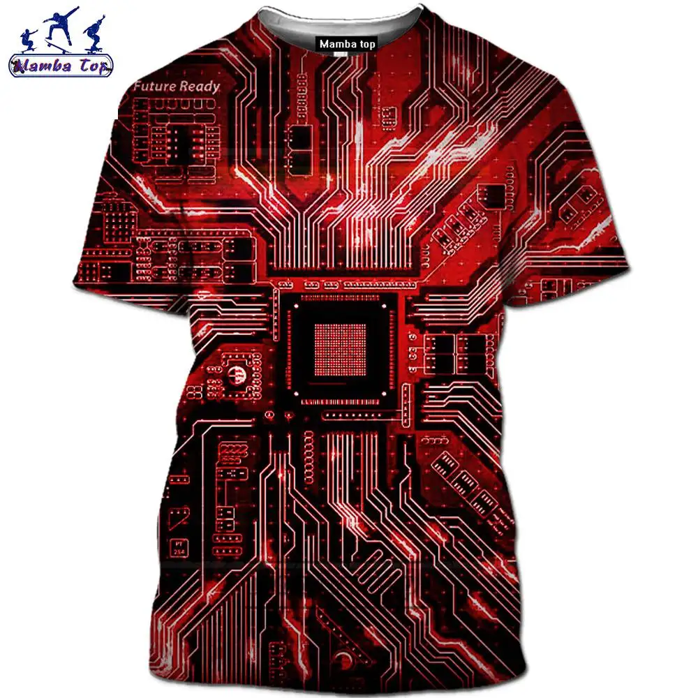 Футболка Mamba Мужская с 3D-принтом тенниска электронными ЧИПАМИ манга забавная