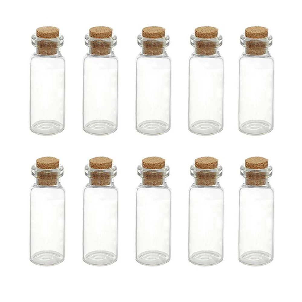 10 шт. прозрачные пустые бутылки косметические с пробкой стеклянные флаконы банки