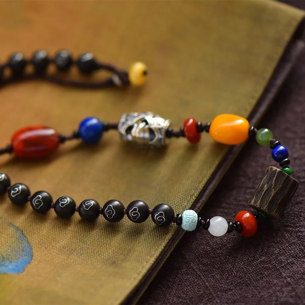 ?? ナチュラル小葉紫檀銀シルク瑞雲希望的観測ビーズサイズ約8ミリメートル天然ターコイズビーズ